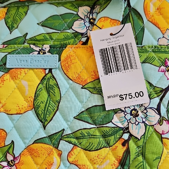 Vera Bradley Yellow and Green Cosmetic Bag with Lemon Print - Picture 2 of 8